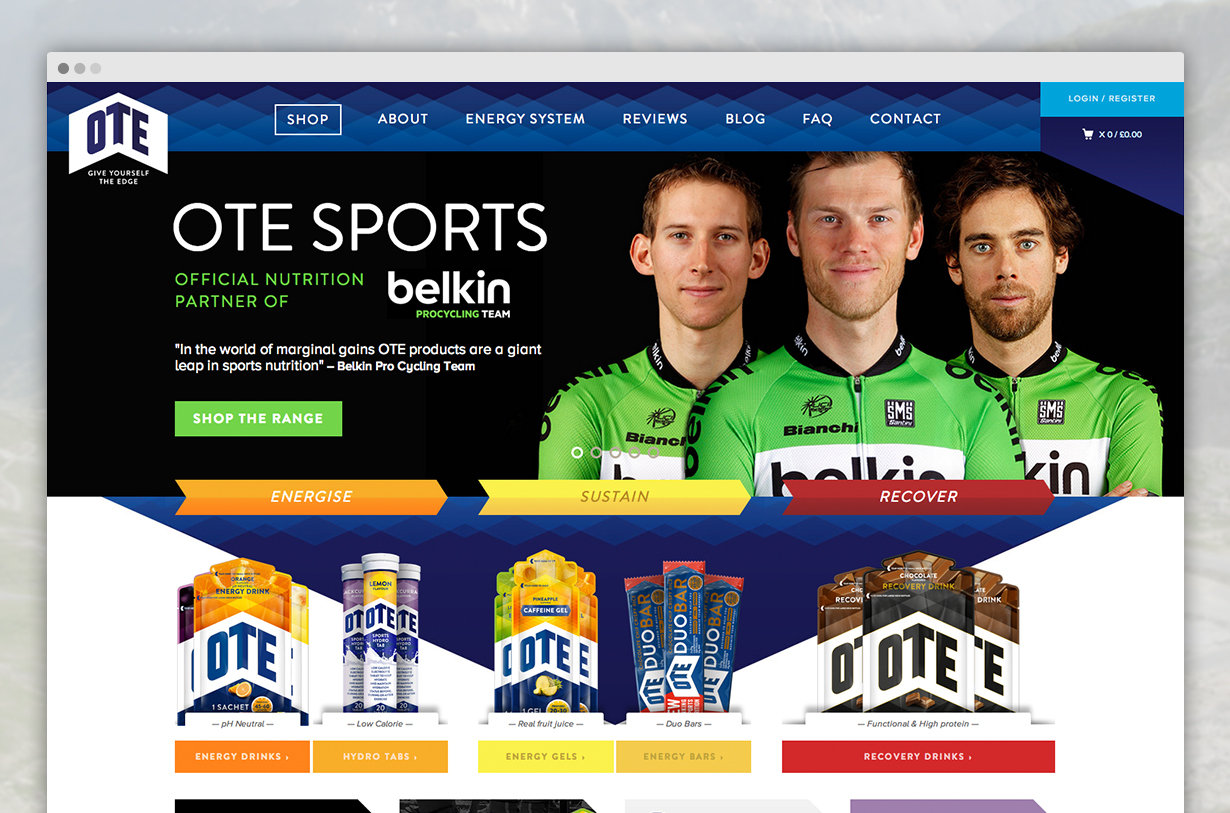 OTE website home page design